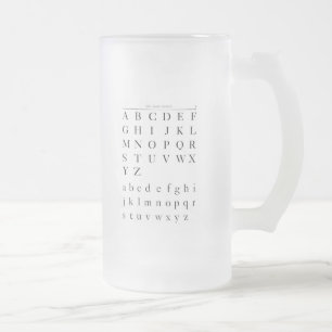 Das Alphabet Mattglas Bierglas