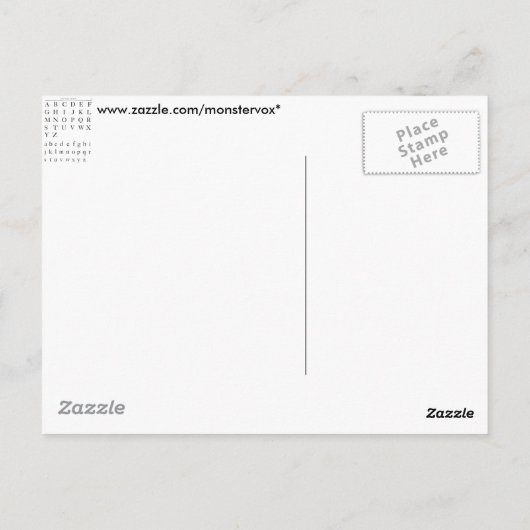 Das Alphabet Postkarte (Rückseite)