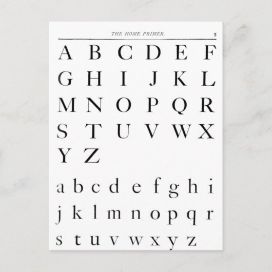 Das Alphabet Postkarte (Vorderseite)