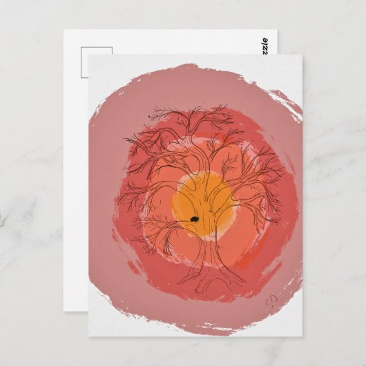 Das alte Eichenbaumposter Postkarte (Vorne/Hinten)