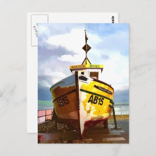 DAS ALTE FISCHEREIBOOT POSTKARTE (Vorne/Hinten)