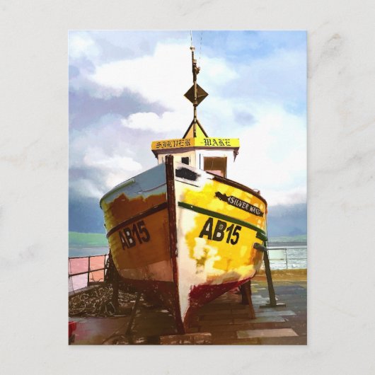 DAS ALTE FISCHEREIBOOT POSTKARTE (Vorderseite)