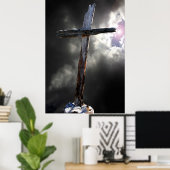 Das alte gequälte Kreuz Poster (Heimbüro)