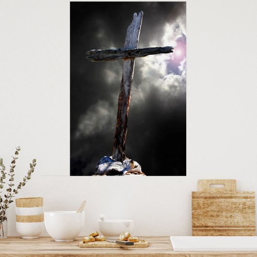 Das alte gequälte Kreuz Poster (Küche)