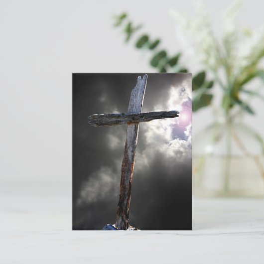 Das alte gequälte Kreuz Postkarte (Stehend Vorderseite)