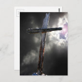 Das alte gequälte Kreuz Postkarte (Vorne/Hinten)