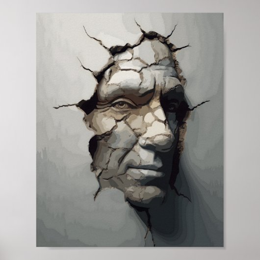 Das alte Gesicht der alten Person, das vom alten P Poster (Vorne)