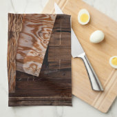 Das alte Holzhaus-Fenster ist verziert Geschirrtuch (Viertel Falte)