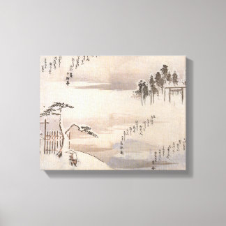 Das alte Japan im Schnee Leinwanddruck