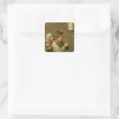 Das alte Paar Quadratischer Aufkleber (Tasche)