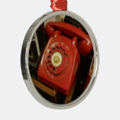 Das alte rote Telefon Ornament Aus Metall (Rechts)