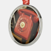 Das alte rote Telefon Ornament Aus Metall (Links)