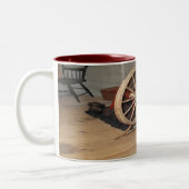 Das alte Spinnrad Zweifarbige Tasse (Links)