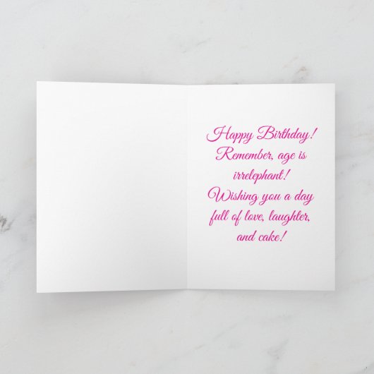 Das Alter ist irrelevant Karte (Innenseite)