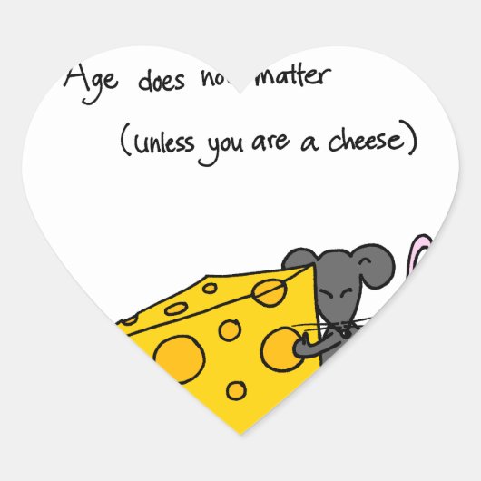 Das Alter spielt keine Rolle... Herz-Aufkleber (Vorderseite)