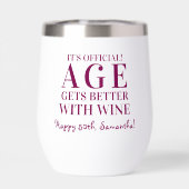 Das Alter wird mit Personalisiertem Wein zum Gebur (Rückseite)