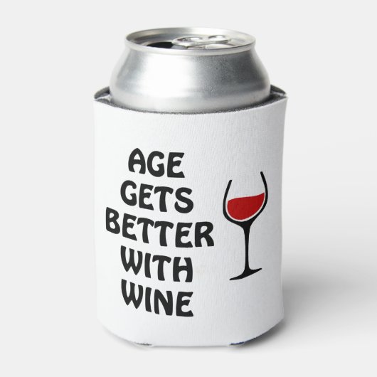 Das Alter wird mit Wein besser Dosenkühler (Kanne Vorderseite)
