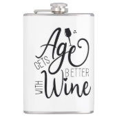 Das Alter wird mit Wein besser Flachmann (Vorderseite)