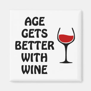 Das Alter wird mit Wein besser Magnet