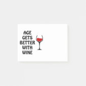 Das Alter wird mit Wein besser Post-it Klebezettel (Vorderseite)
