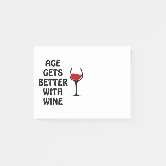 Das Alter wird mit Wein besser Post-it Klebezettel (Vorderseite)