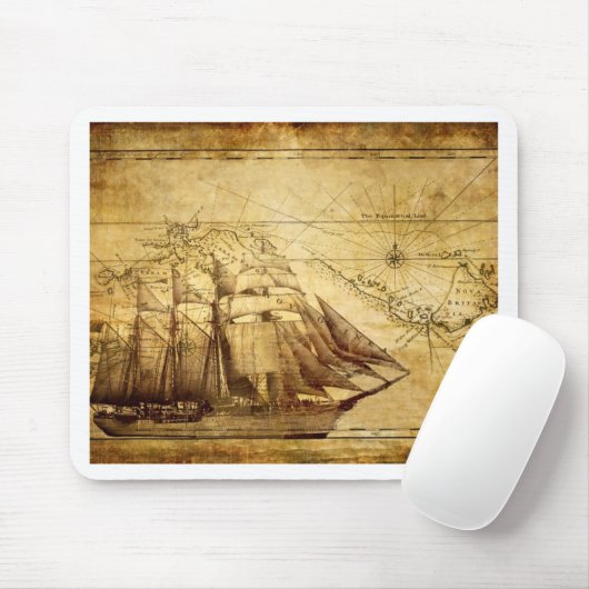 Das älteste Schiff der Weltkarte Mousepad (Mit Mouse)