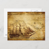 Das älteste Schiff der Weltkarte Postkarte (Vorne/Hinten)