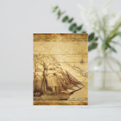 Das älteste Schiff der Weltkarte Postkarte (Stehend Vorderseite)