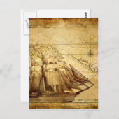 Das älteste Schiff der Weltkarte Postkarte (Vorne/Hinten)