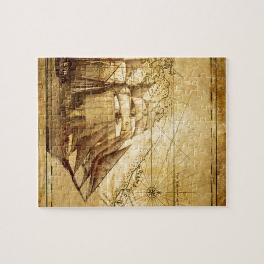 Das älteste Weltkarte-Schiff Puzzle (Horizontal)