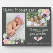 Das am liebsten große Oma - Blumenrahmen-2-Foto Fotoplatte (Vorderseite)
