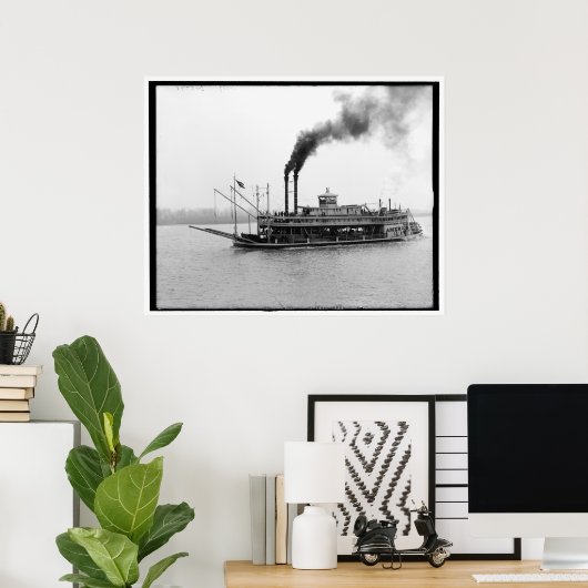 Das Amerika, Mississippi Flussboot, Miss. 1900-19 Poster (Heimbüro)