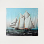 Das amerikanische Clipschiff Fliegen der Cloud Wandteppich (Vorderseite (Horizontal))