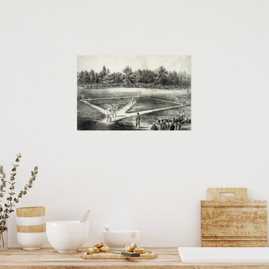 Das amerikanische Nationalspiel Baseball - 1866 Poster (Küche)