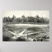 Das amerikanische Nationalspiel Baseball - 1866 Poster (Vorne)