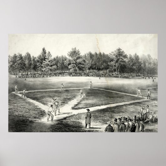Das amerikanische Nationalspiel Baseball - 1866 Poster (Vorne)