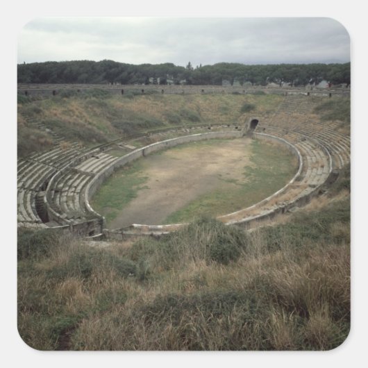 Das Amphitheater Quadratischer Aufkleber (Vorderseite)