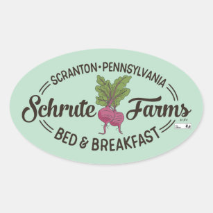 Das Amt   Schrute Farms Bed & Breakfast Ovaler Aufkleber