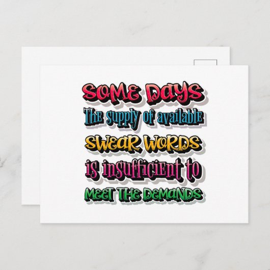 Das Angebot an verfügbaren Swear-Wörtern reicht ni Postkarte (Vorne/Hinten)