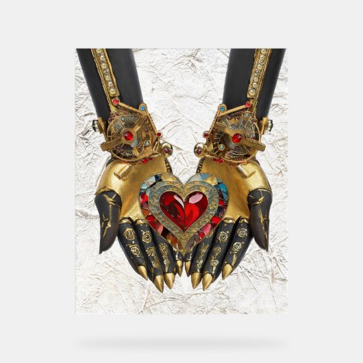 Das Angebot - Herz in den Händen Acrylschild (Vorderseite)