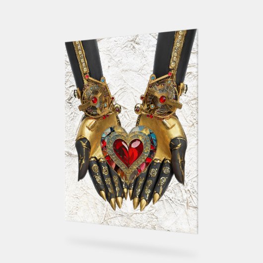 Das Angebot - Herz in den Händen Acrylschild (Winkel)