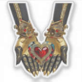 Das Angebot - Herz in den Händen Aufkleber (Vorderseite)