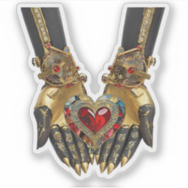 Das Angebot - Herz in den Händen Aufkleber