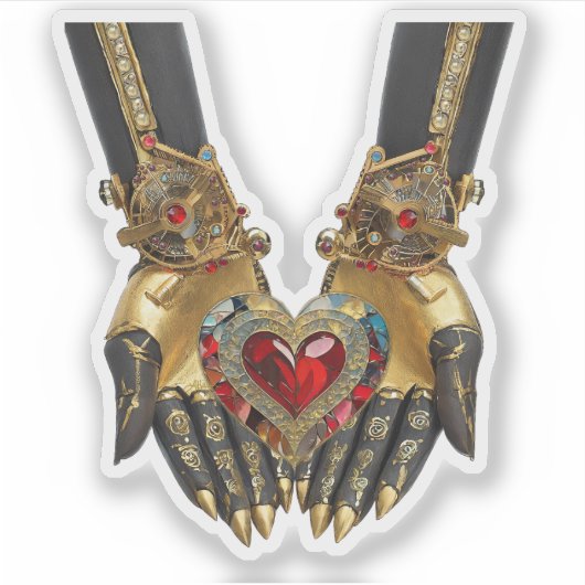 Das Angebot - Herz in den Händen Aufkleber (Vorderseite)