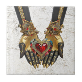 Das Angebot - Herz in den Händen Fliese