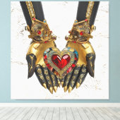 Das Angebot - Herz in den Händen Leinwanddruck (Insitu (Holzboden))