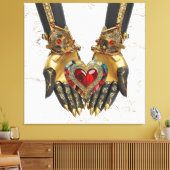 Das Angebot - Herz in den Händen Leinwanddruck (Insitu (Wohnzimmer))