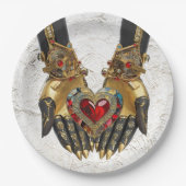 Das Angebot - Herz in den Händen Pappteller (Vorderseite)