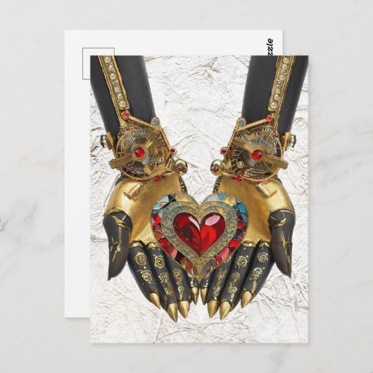 Das Angebot - Herz in den Händen Postkarte (Vorne/Hinten)