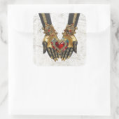 Das Angebot - Herz in den Händen Quadratischer Aufkleber (Tasche)